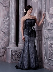 Black Mermaid Formal Occasion Dress Covered With Lace Night Club