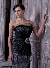 Black Mermaid Formal Occasion Dress Covered With Lace Night Club