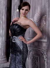 Black Mermaid Formal Occasion Dress Covered With Lace Night Club