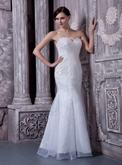 White Mermaid Full Beaded Prom Dress For Celebrity Night Club