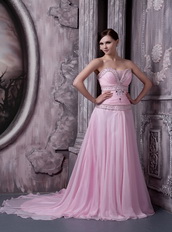 Baby Pink Sweep Train Top Designer Dress For Night Club Wear Night Club