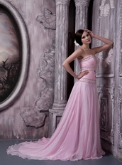 Baby Pink Sweep Train Top Designer Dress For Night Club Wear Night Club