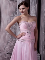 Baby Pink Sweep Train Top Designer Dress For Night Club Wear Night Club