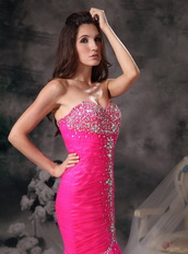 Hot Pink Floor-length Fashion Prom Dresses Mermaid Night Club