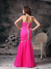 Hot Pink Floor-length Fashion Prom Dresses Mermaid Night Club