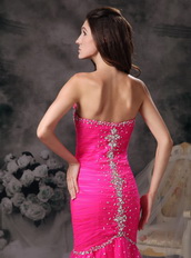 Hot Pink Floor-length Fashion Prom Dresses Mermaid Night Club