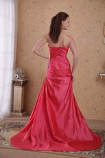 Coral Red Taffeta Dress For 2014 Evening Dress Cheap