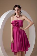 Ruby Bridesmaid Dress With Hand Made Flowers Under $100