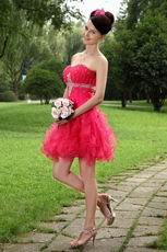 Cute Strapless Ruffle Skirt Rose Pink Sweet 16 Dresses