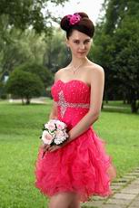 Cute Strapless Ruffle Skirt Rose Pink Sweet 16 Dresses