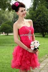 Cute Strapless Ruffle Skirt Rose Pink Sweet 16 Dresses