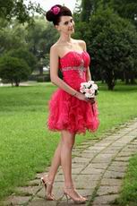 Cute Strapless Ruffle Skirt Rose Pink Sweet 16 Dresses