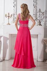 Buy Cheap Beaded Long Red Chiffon Evening Dress Gown