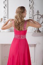 Buy Cheap Beaded Long Red Chiffon Evening Dress Gown