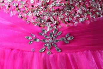 Cheap Sweetheart Beaded Fuchsia Celebrity Evening Dress