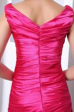 Cute Square Mini Fuchsia Dress For Graduation Ceremony