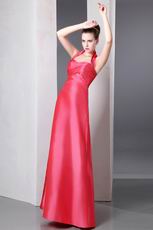 Simple Halter Sweetheart A-line Floor-Length Coral Red Celebrity Dress