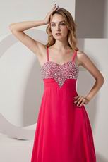 Cheap Spagetti Straps Rose Evening Dress For Sale