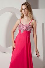 Cheap Spagetti Straps Rose Evening Dress For Sale