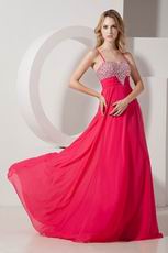 Cheap Spagetti Straps Rose Evening Dress For Sale