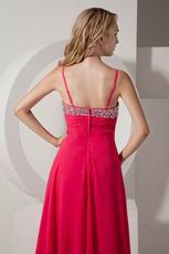 Cheap Spagetti Straps Rose Evening Dress For Sale