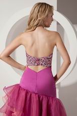 Special Offer Fuchsia Layers High Low Evening Dresses