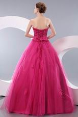 Strapless Floor Length A Skirt Fushsia Evening Dress Online