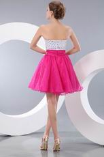 Strapless Fuchsia Dresses For Sweet 16 Party With Crystals