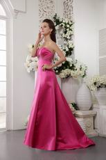Strapless Hot Pink Princess Evening Dress For Juniors