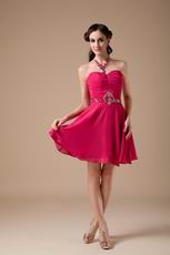 Sweetheart Deep Rose Pink Sweet 16 Prom Party Dresses