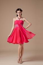 Best Deals 2012 Hot Pink Short Prom Dress With Beading