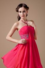 Best Deals 2012 Hot Pink Short Prom Dress With Beading