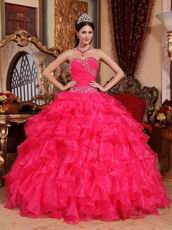 Hot Pink Allure Spring Quinceanera Gown With Beading