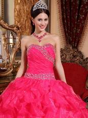 Hot Pink Allure Spring Quinceanera Gown With Beading