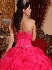 Hot Pink Allure Spring Quinceanera Gown With Beading