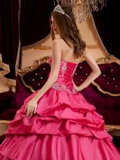 Sweetheart Layers Skirt Evening Ball Gown In Hot Pink