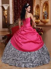 Sweetheart Fuchsia Quinceanera Dress Printed Zebra Fabric