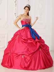 Sweetheart Blue Ribbon 2014 Quinceanera Dress With Beading