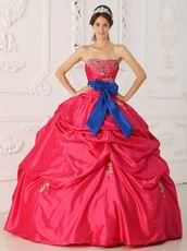 Sweetheart Blue Ribbon 2014 Quinceanera Dress With Beading