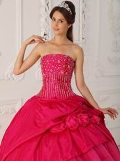 Inexpensive Deep Pink Dress For Layers Quinceanera Party