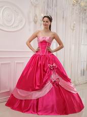 Designer Quinceanera Outfits Deep Pink Dress With Bowknot