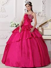 Floor Length Deep Rose Pink Ball Dress In New Jersy