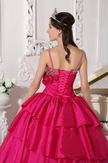 Floor Length Deep Rose Pink Ball Dress In New Jersy