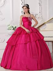 Floor Length Deep Rose Pink Ball Dress In New Jersy