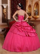 Applique Halter Floor-length Deep Pink La Quinceanera Dresses