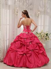 Fuchsia Appliqued Quinceanera Dress Sweetheart Neckline