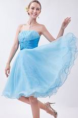 Strapless Light Blue Lovely Girls Choose Graduation Dress