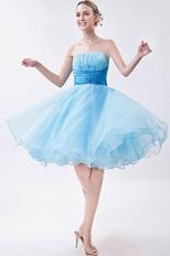 Strapless Light Blue Lovely Girls Choose Graduation Dress