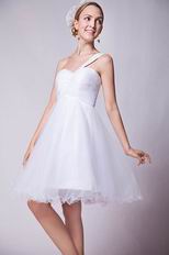 OneShoulder Knee Length White Graduation Dress