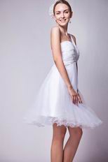 OneShoulder Knee Length White Graduation Dress